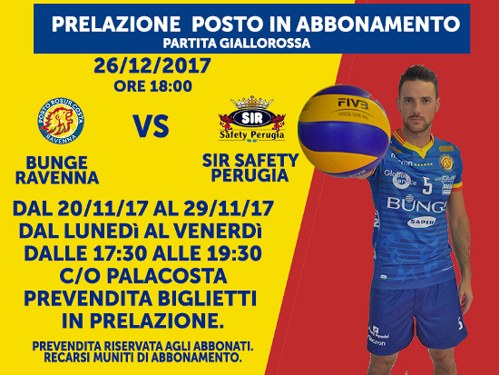 Tickets in advance for the game versus Perugia