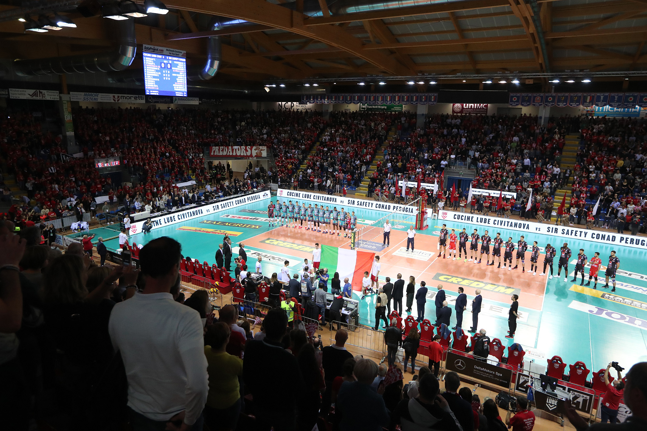 CIVITANOVA (MC) 5/05/2019. VOLLEY PALLAVOLO, PLAY OFF FINALE SCUDETTO GARA 2. CUCINE LUBE CIVITANOVA - SIR SAFETY CONAD PERUGIA.