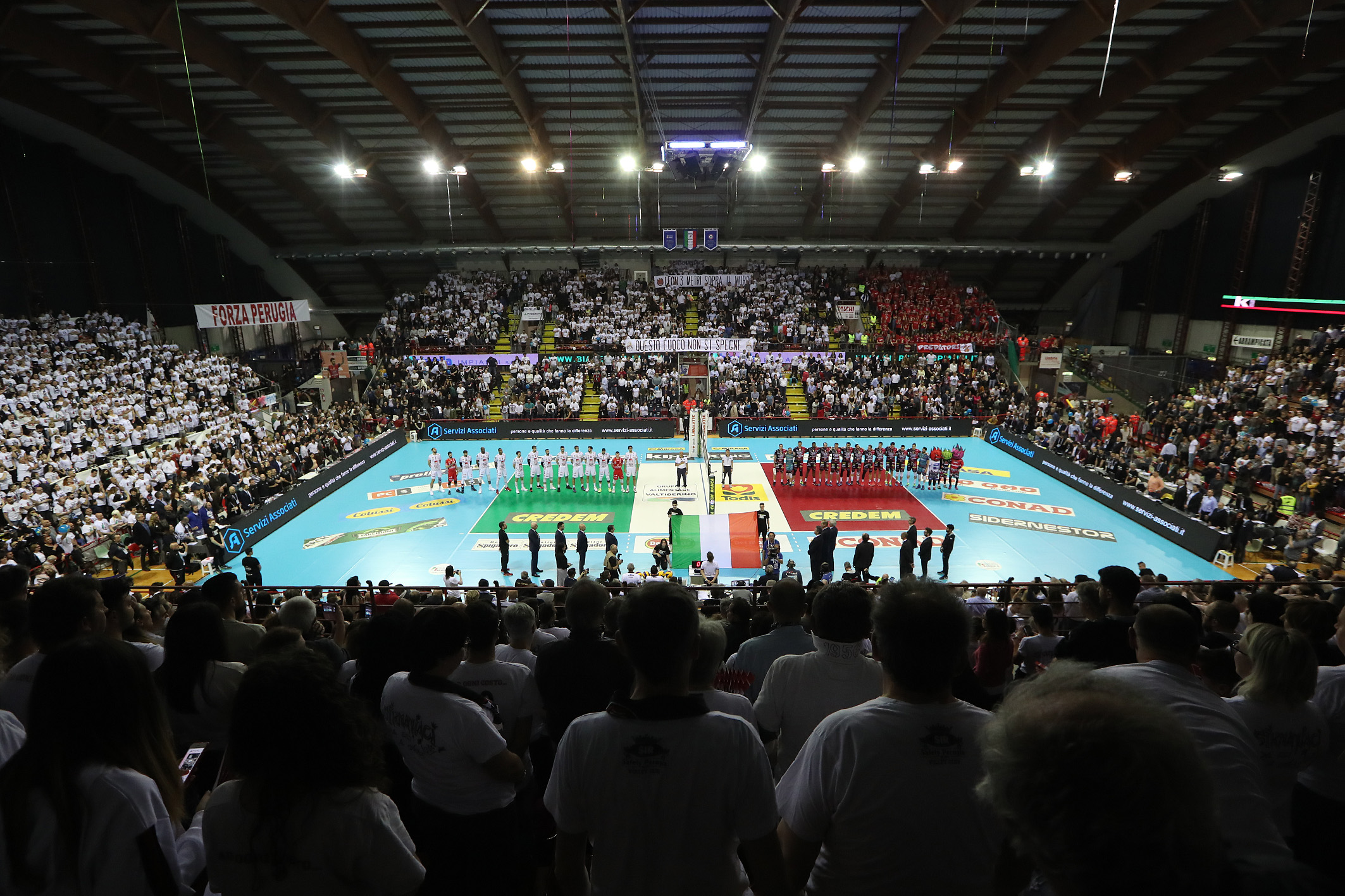 PERUGIA 8/05/2019. VOLLEY PALLAVOLO, PLAY OFF FINALE SCUDETTO GARA 3. SIR SAFETY CONAD PERUGIA - CUCINE LUBE CIVITANOVA.