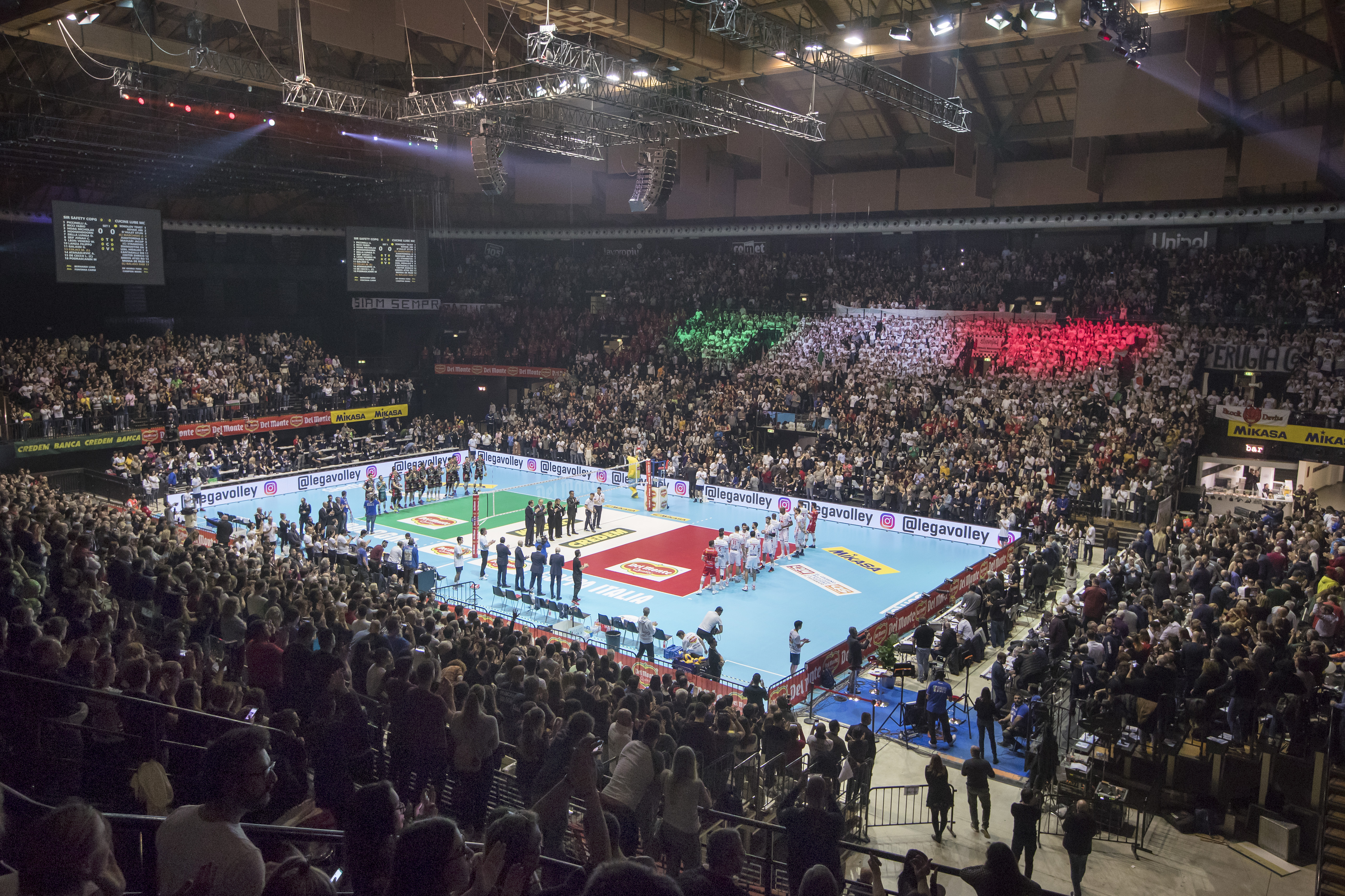BOLOGNA 10/02/2019. LEGAVOLLEY DEL MONTE FINAL FOUR COPPA ITALIA. FINALE A1 Sir Safety Conad Perugia - Cucine Lube Civitanova 3-2.