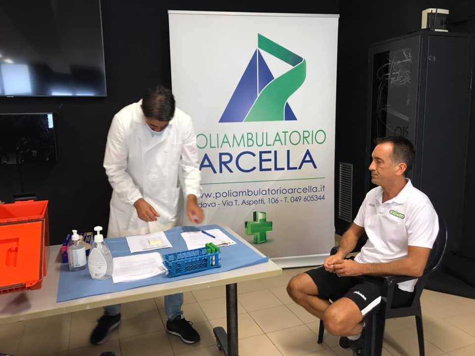 Coach Jacopo Cuttini si sottopone al tampone alla Kioene Arena