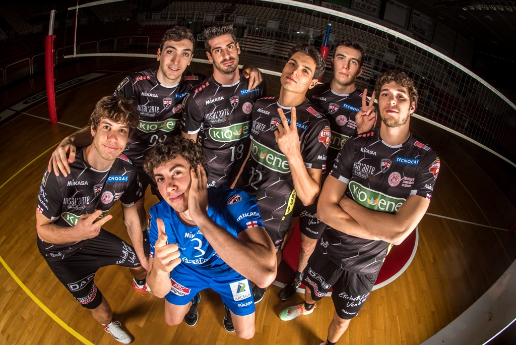 I 7 giocatori stabilmente in prima squadra cresciuti nel settore giovanile Kioene (foto Alessandra Lazzarotto)
