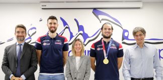Presentati presso Nordmeccanica SPA i nuovi giocatori biancorossi: il palleggiatore Antoine Brizard e l’opposto Adis Lagumdzija.