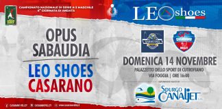 LEO SHOES CASARANO, SFIDA CASALINGA CONTRO I LAZIALI DEL SABAUDIA