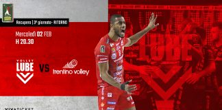 Al via la prevendita biglietti per Lube – Trento di mercoledì 2 febbraio (20.30)