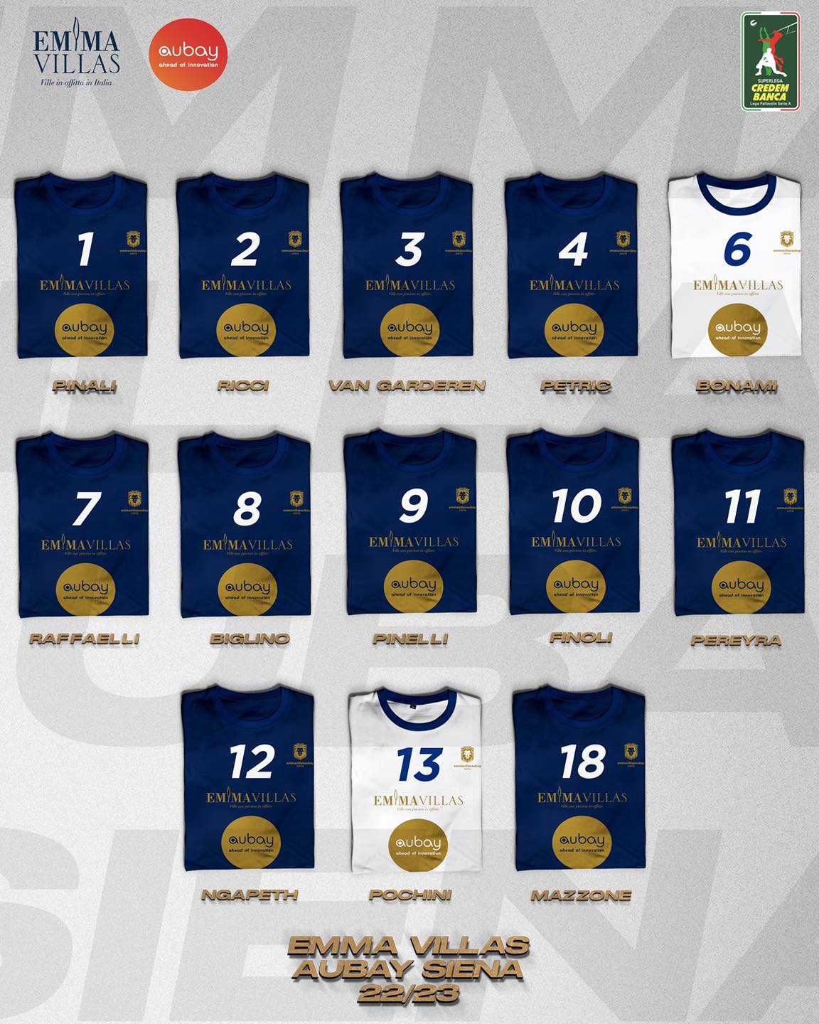 Emma Villas Aubay Siena - numeri di maglia 2022-2023