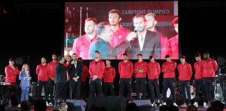 Ovazione al FermoForum per il team Lube 23/24 scortato da Tamberi