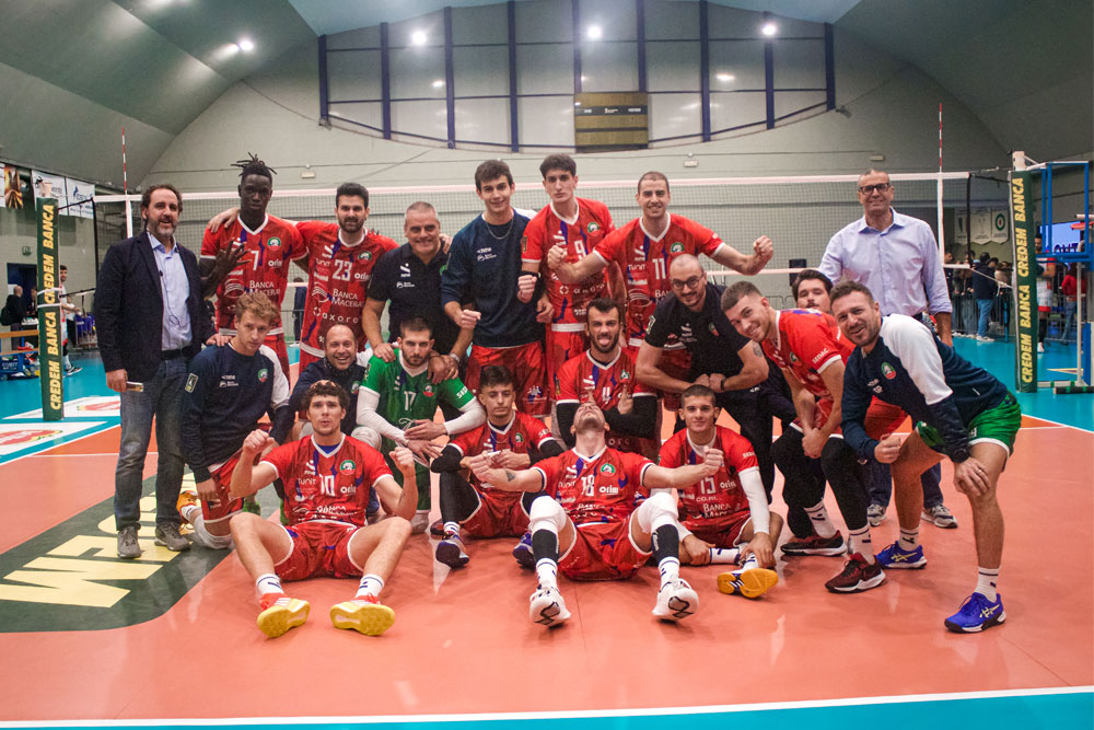 pallavolo-macerata-La Banca Macerata chiude il 2023 con una vittoria sofferta a Bari