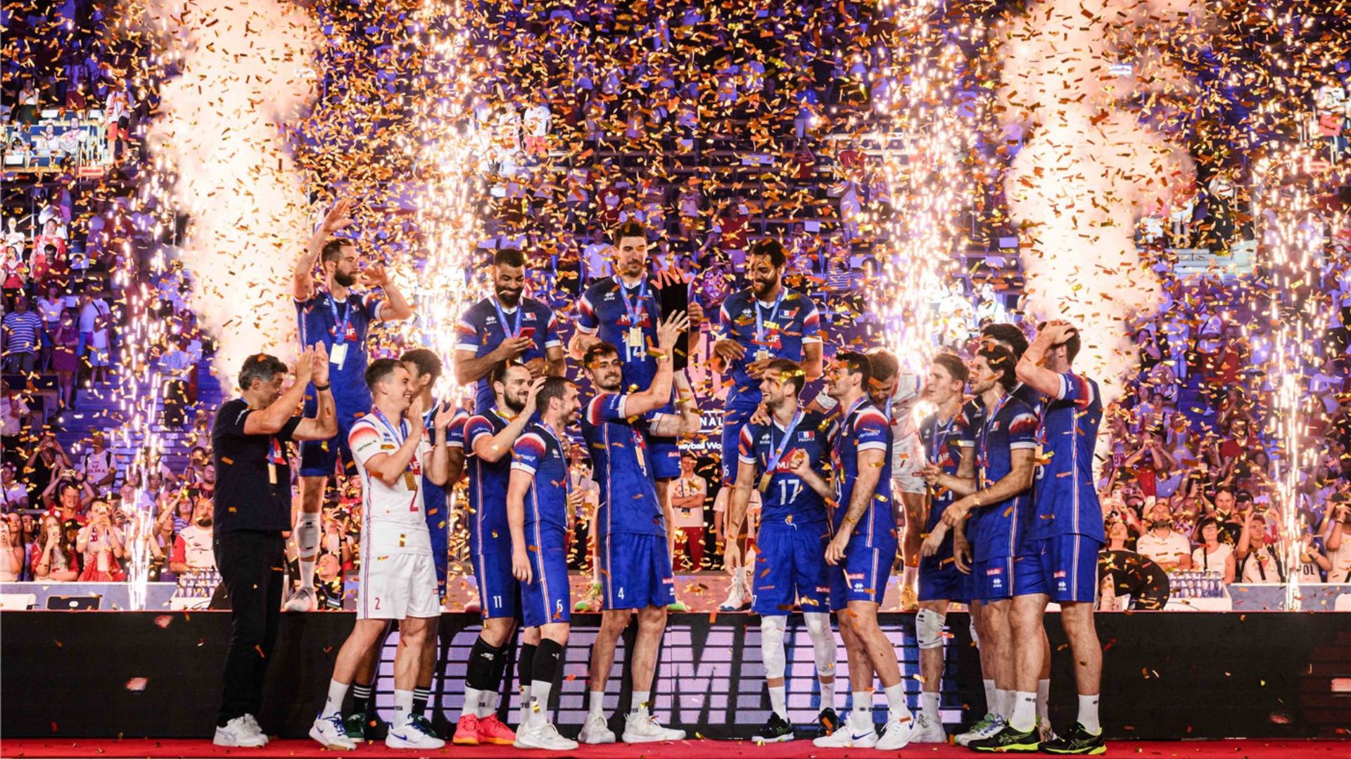 Esultanza giocatori Francia (fivb)