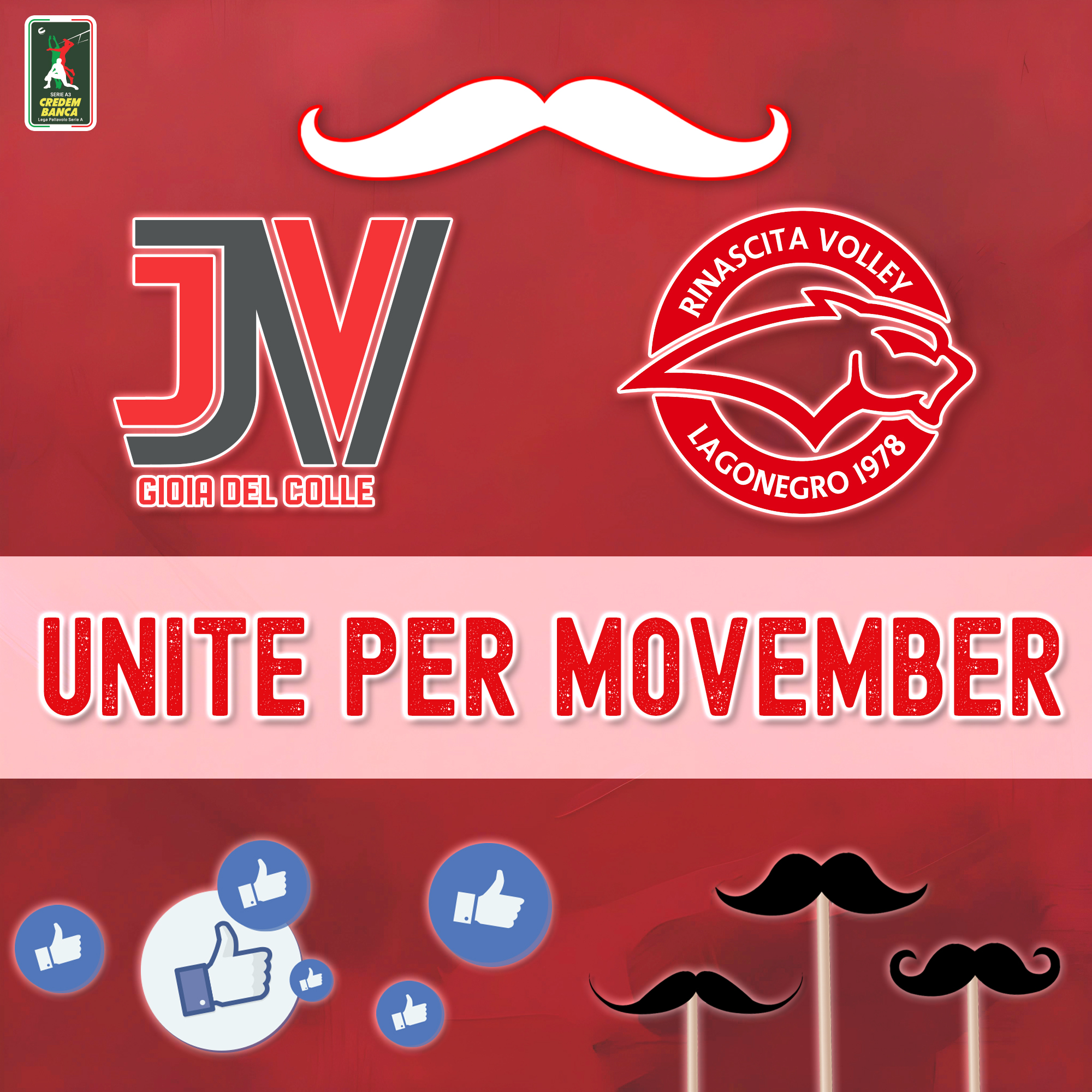 JOY VOLLEY E RINASCITA LAGONEGRO UNITE PER MOVEMBER
