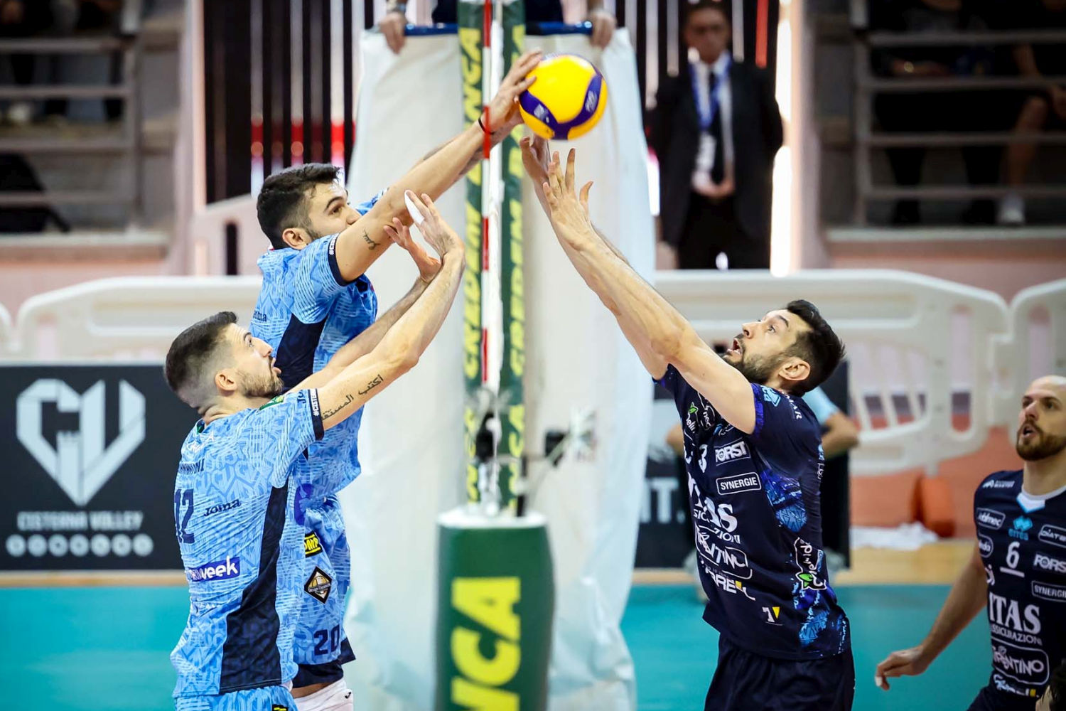 Contrasto a rete nel corso del match di campionato dello scorso 29 settembre