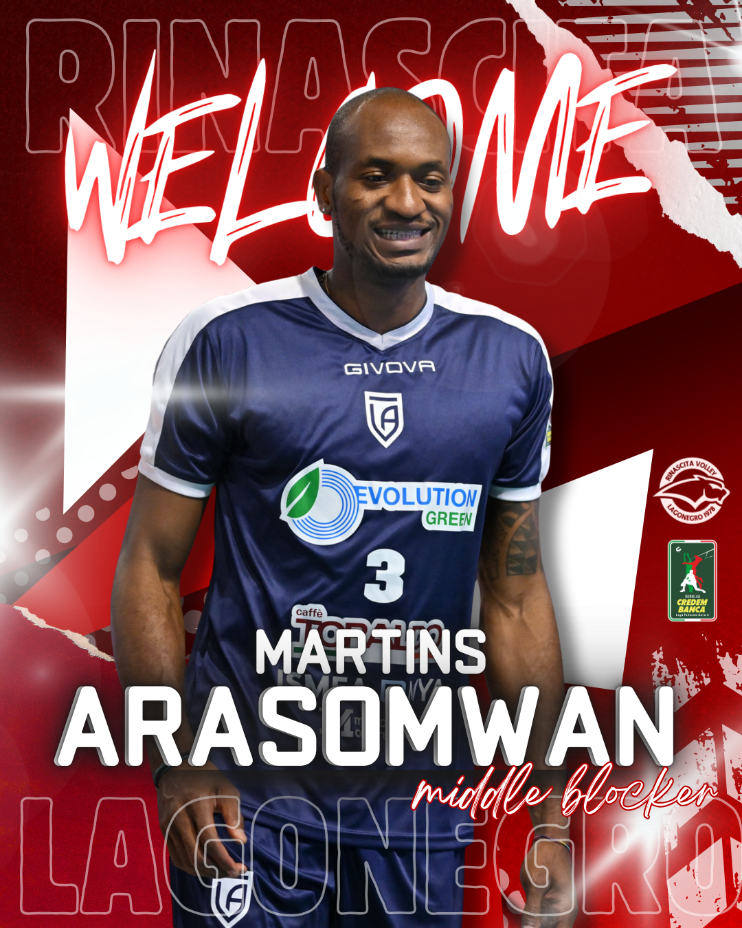 Blue Yellow and White Dynamic Welcome Soccer Player Instagram Post