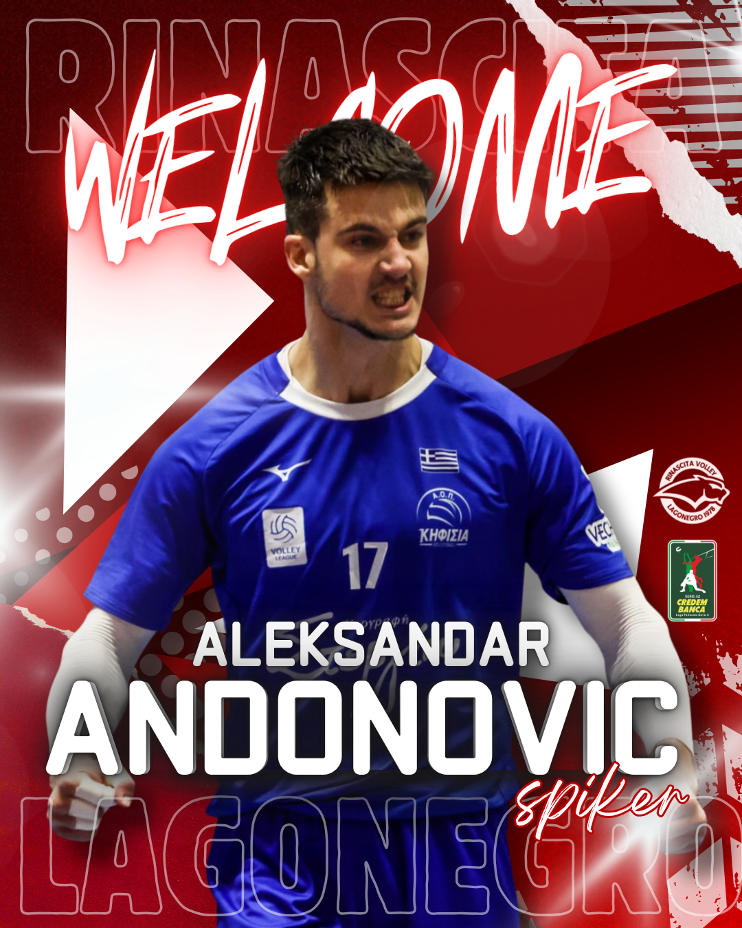 Blue Yellow and White Dynamic Welcome Soccer Player Instagram Post