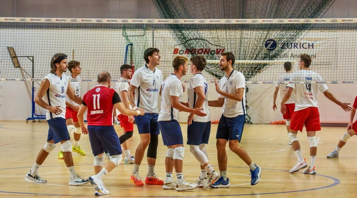 Esultanza della Gabbiano Farmamed nel corso del match contro la Conad Reggio Emilia