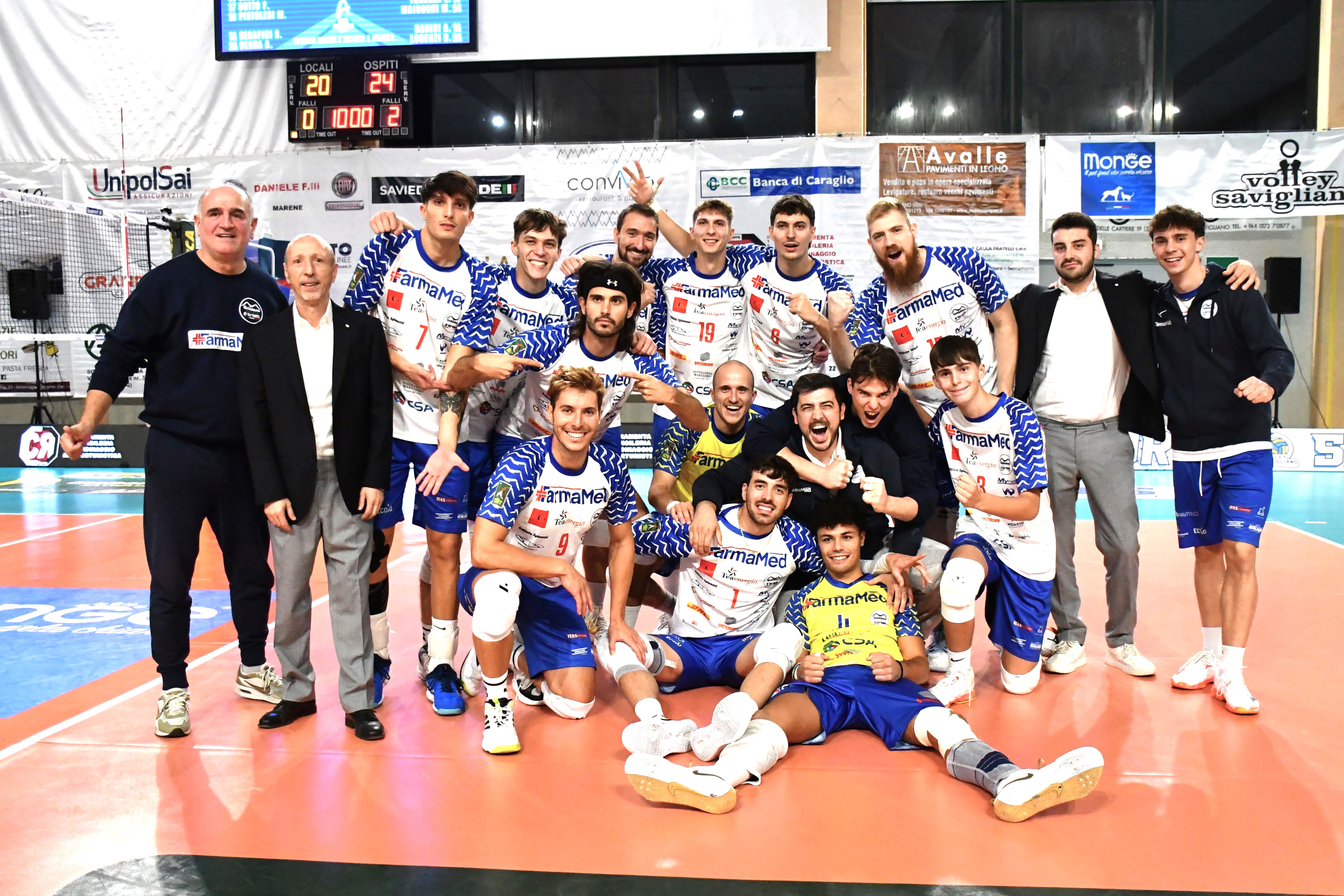 La Gabbiano Farmamed festeggia sul campo di Savigliano