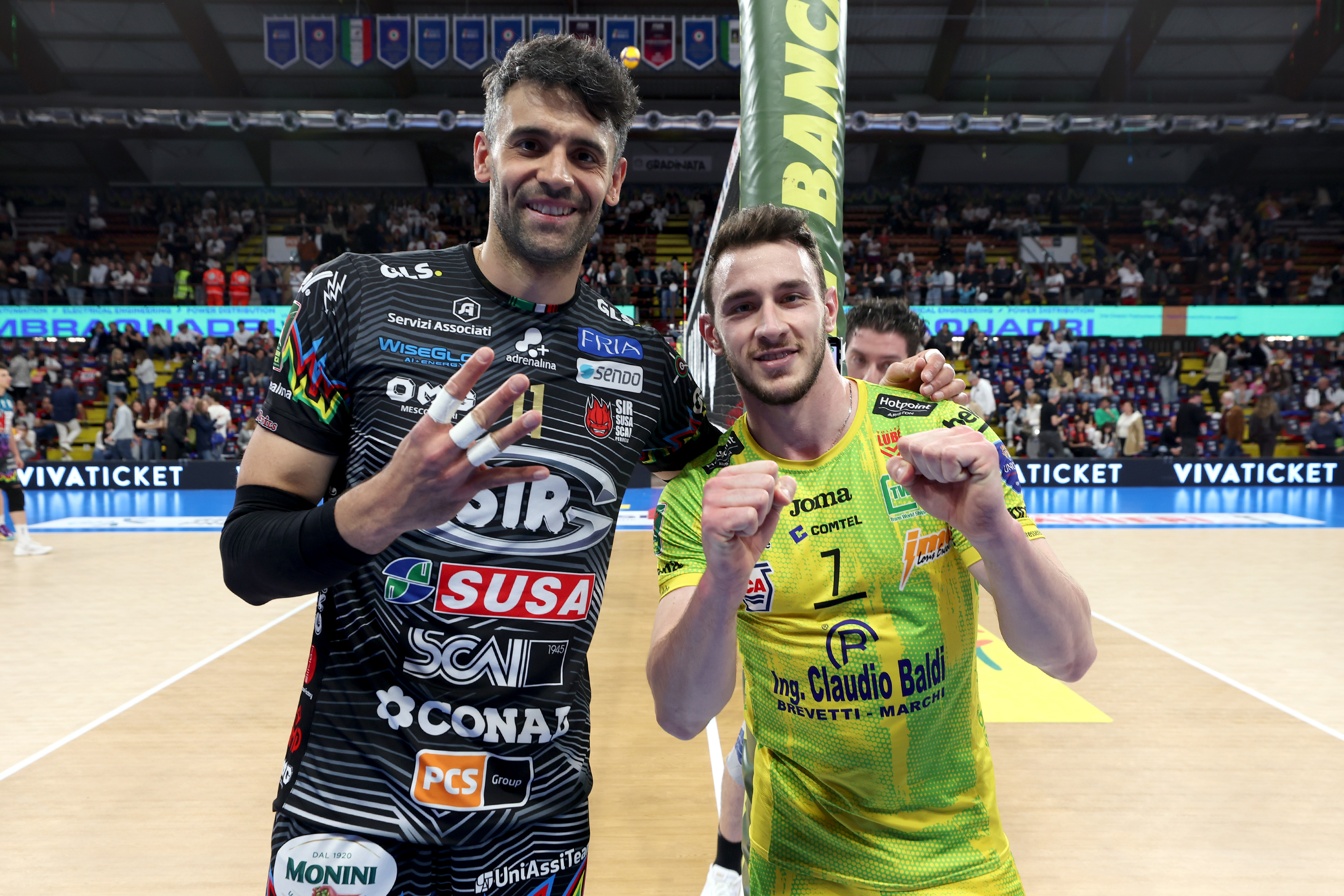PERUGIA 30/04/2026. VOLLEY PALLAVOLO. Gara 1 Play Off Scudetto SuperLega Credem Banca: Sir Susa Scai Perugia - Cucine Lube Civitanova.