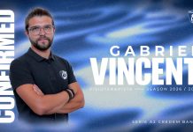 Il fisioterapista Gabriel Vincent ancora in biancoblù